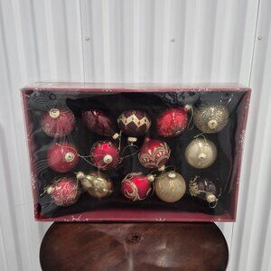 Kirkland Hand Decorated Glass Christmas Ornaments Boules Adornos 14 Pack